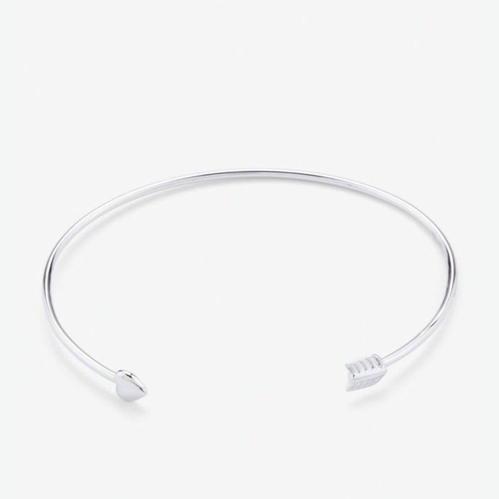 Ted Baker Cupid Arrow Heart Cuff Bracelet Silver Colour